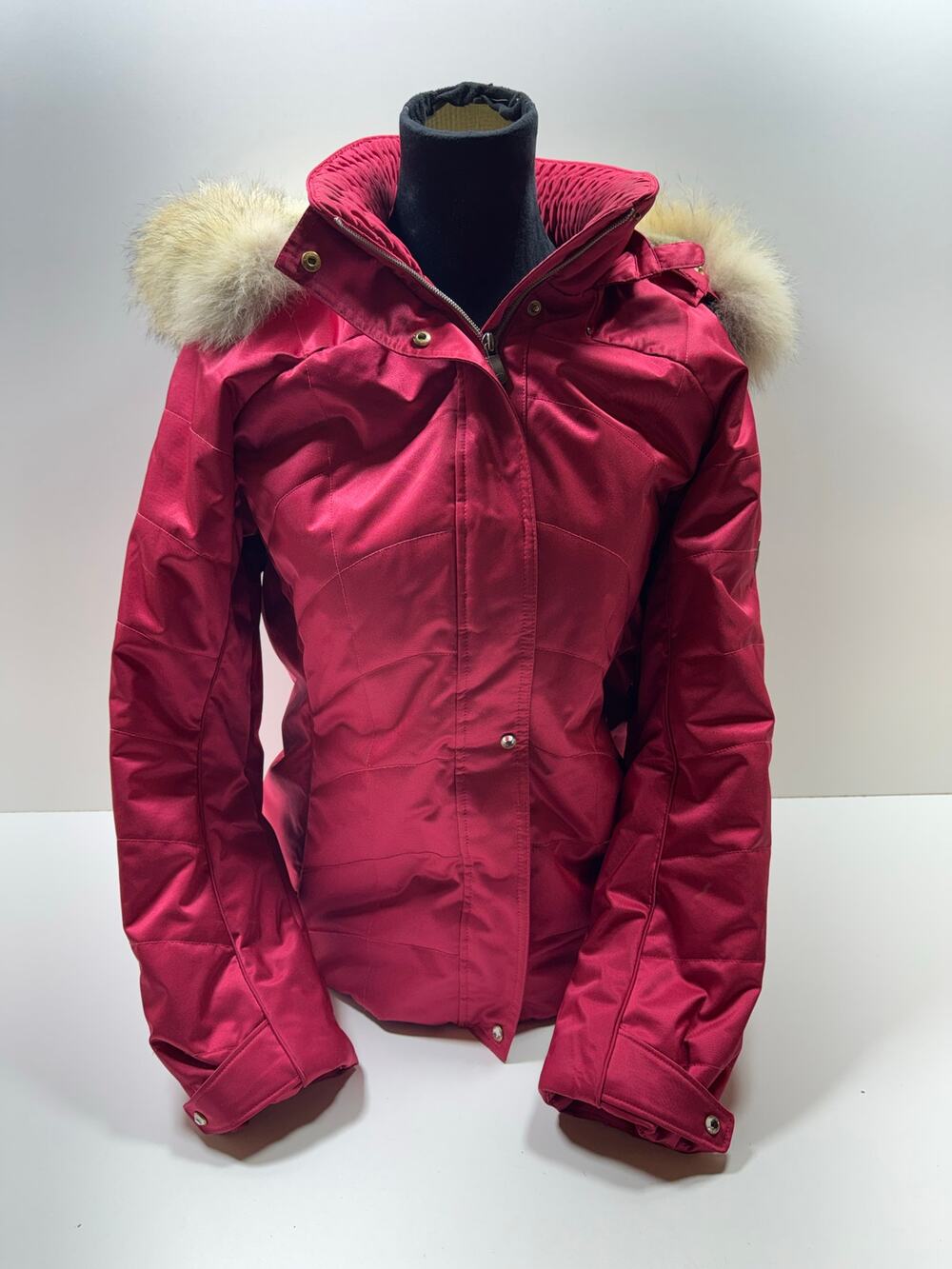 Metropolis Legacy Couloir Women’s Ski Parka Sz 10 Red Faux Fur Hood Full Zip